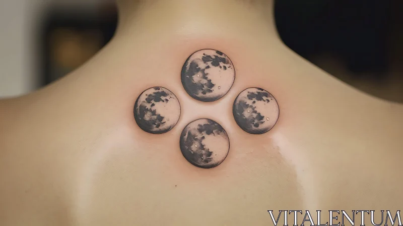 Moon Phase Tattoo on Skin AI Image