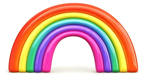 Colorful Rainbow Arch on White Background