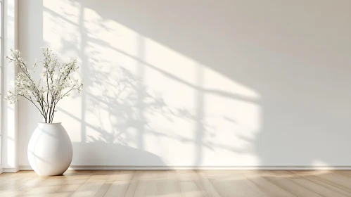 Minimalist Room with Floral Arrangement