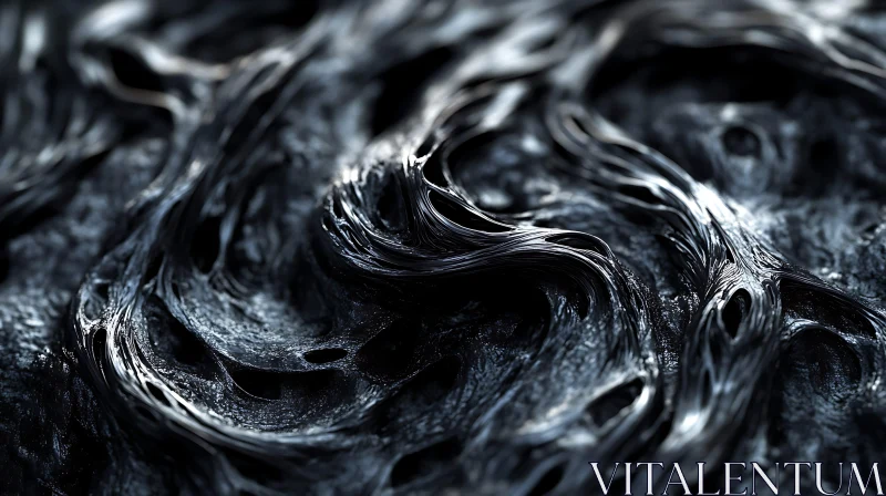 Dark Flowing Abstract Surface AI Image