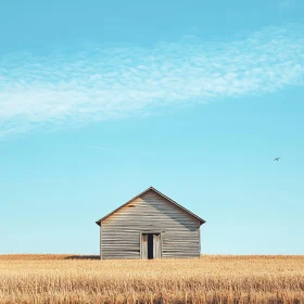 Rural Barn Landscape with Blue Sky