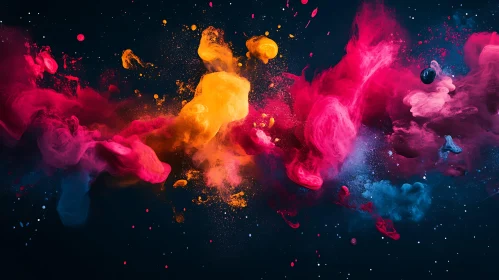 Colorful Smoke and Paint Abstract Design