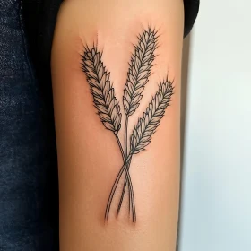 Detailed Wheat Tattoo Art