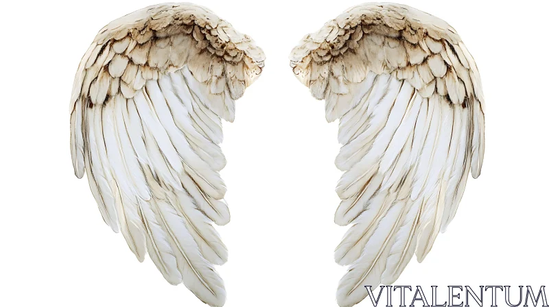 AI ART White Feathered Wings