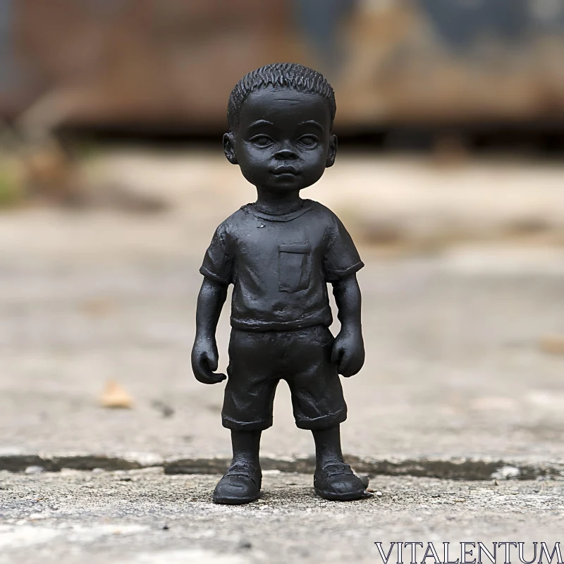 AI ART Black and White Boy Sculpture