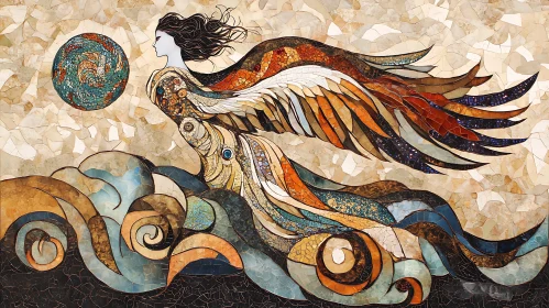 Winged Seraph Mosaic Art