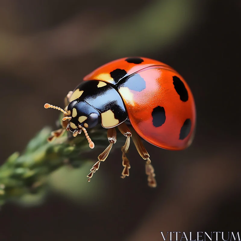 Macro Shot of a Ladybug with Detailed Features AI Image