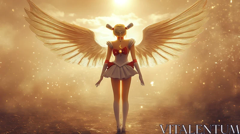 AI ART Celestial Anime Character with Wings