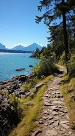 Captivating Path Next to Rocks and Water: A Serene Nature Scene