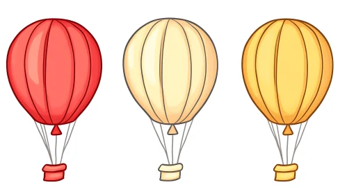 Three Balloons Cartoon Illustration