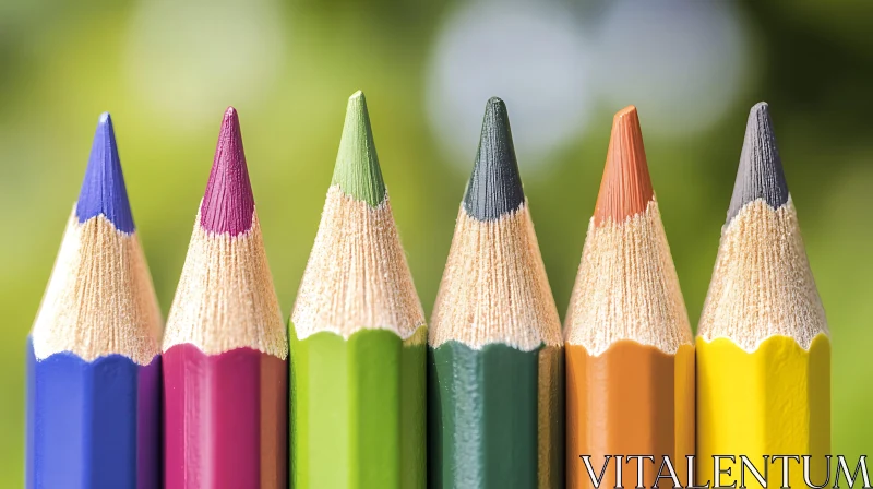 Vibrant Color Pencils Close-up AI Image