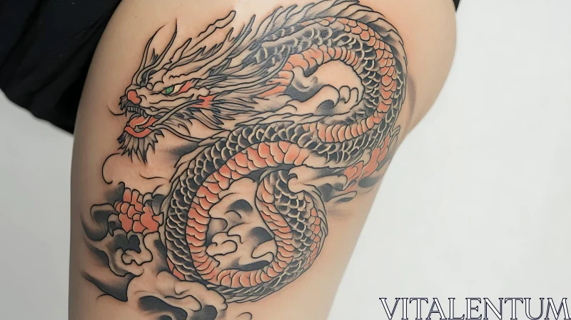 Intricate Dragon Tattoo Design AI Image