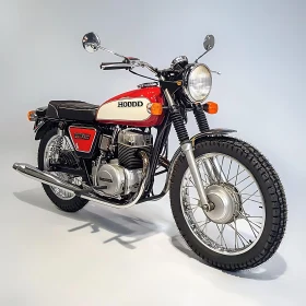 Retro Motorcycle: A Timeless Red and White Beauty