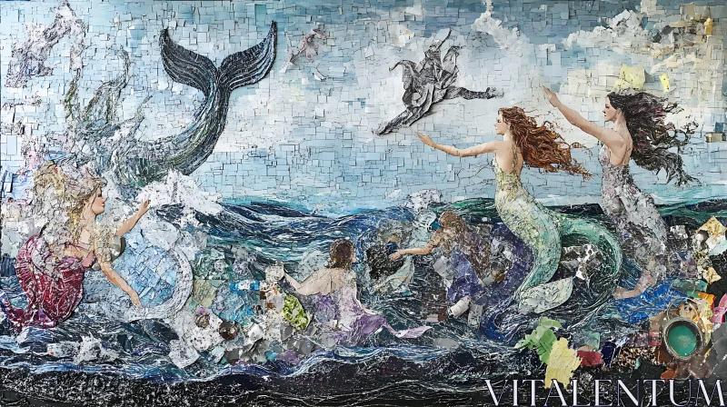 AI ART Mermaids Mosaic Art