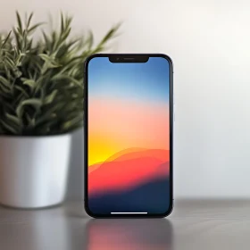 Modern Phone with Abstract Color Display
