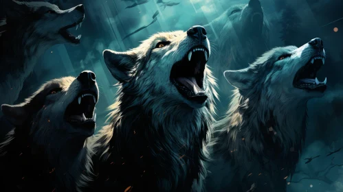Eerily Realistic Wolves in Wilderness - Concept Art