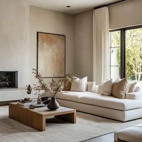 Minimalist Living Room with Cream Sofa