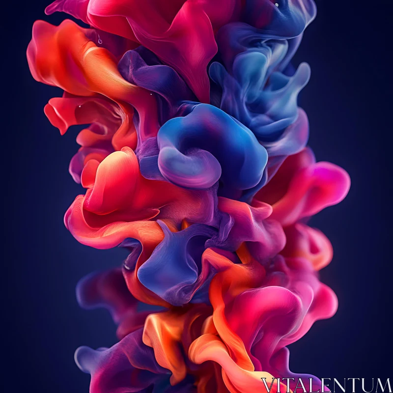 Swirling Colourful Cloud Abstract AI Image