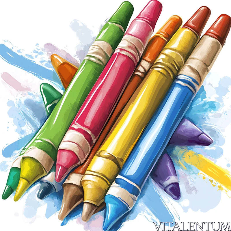 Vibrant Crayons Composition AI Image