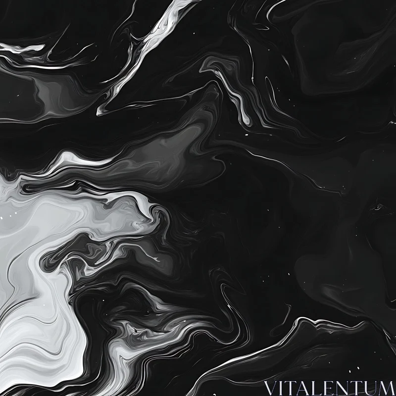 Fluid Black and White Patterns AI Image