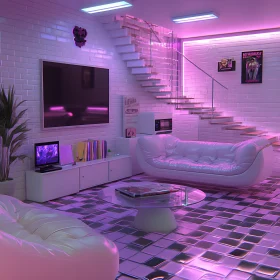 Contemporary Neon Room