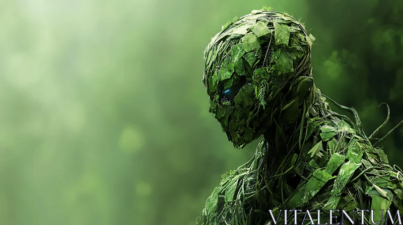 Botanical Cyborg in Green AI Image