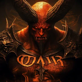 Fiery Demon in Dark Armor