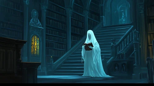 Spectral Bookworm in Old Library