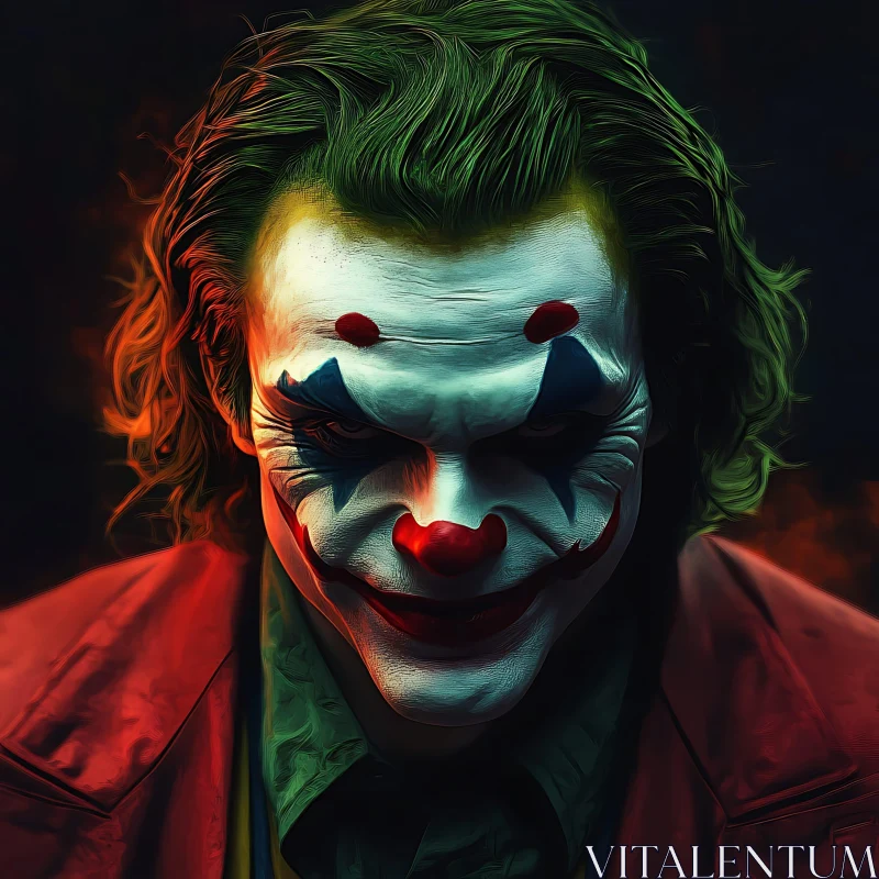 The Joker's Gaze: An Enigmatic Portrait AI Image