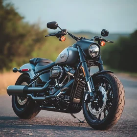Sleek Motorbike on Asphalt
