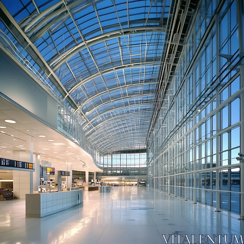 AI ART Spacious Airport Terminal with Natural Light