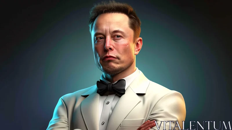 Elon Musk Portrait in Tuxedo AI Image