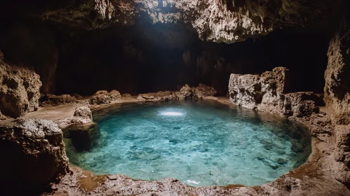 Serene Cave with Tranquil Clear Water