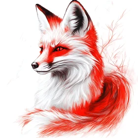 Fox in Red and White