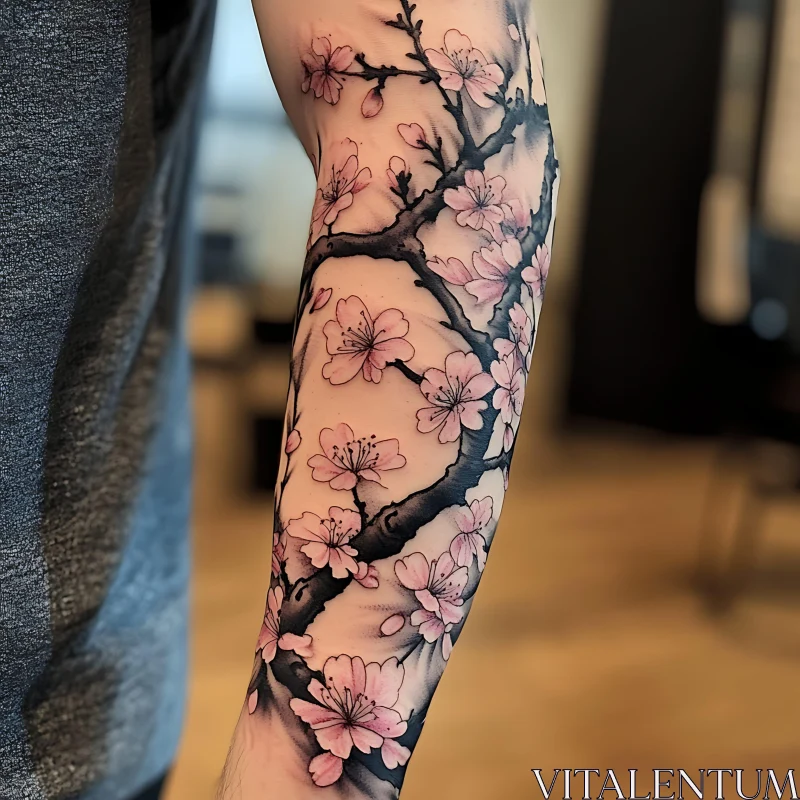 Floral Arm Tattoo Design AI Image