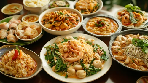 Delicious Assortment of Asian Seafood Dishes