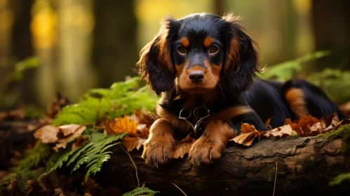Classic Portraiture of a Resting Dog in the Woods