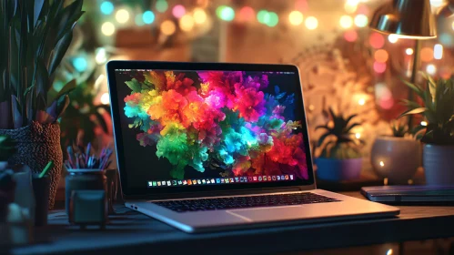 Laptop with Colorful Screen