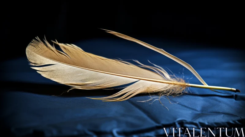 AI ART Feather on Table: A Study in Still-Life and Contemplation