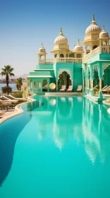 Opulent Indian Style Swimming Pool | Turquoise and Gold