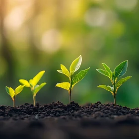 New Life: Seedlings Emerging from Soil