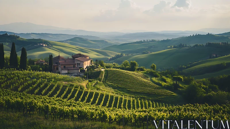 Green Hills of Tuscany AI Image