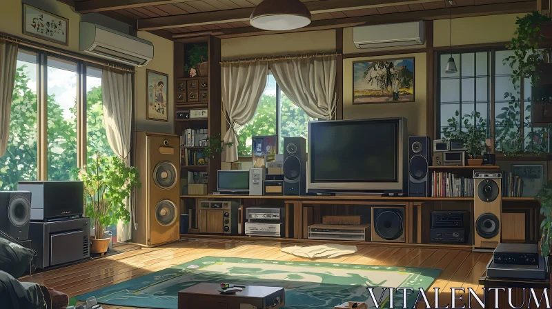 AI ART Sunlit Interior: A Cozy Living Space