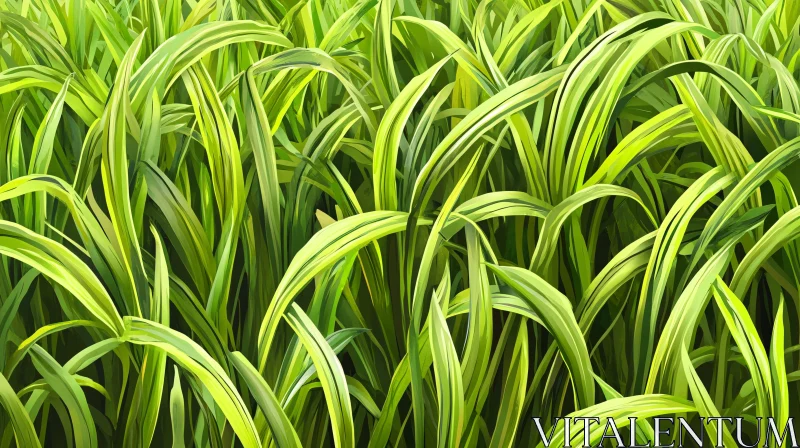 Verdant Grass Blades Fine Art AI Image