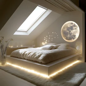 Serene Bedroom with Moon and Star Accents