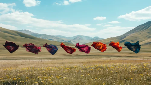 Colorful Clothes in a Field