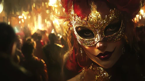 Masquerade Beauty: A Portrait in Gold