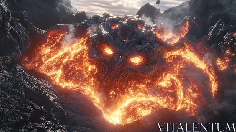 AI ART Mountain Demon of Lava and Fire