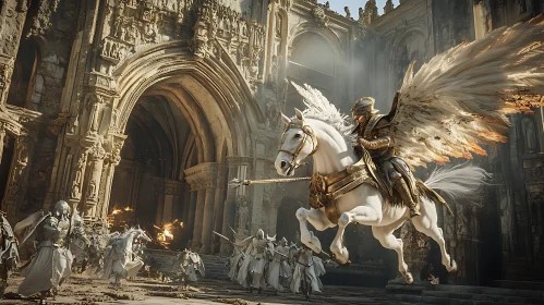 Equestrian Warrior with Wings