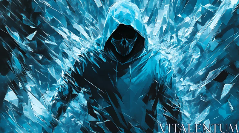 Hooded Skull Abstract Art AI Image